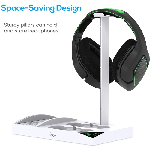 Charger Stand with Cooling Fan for Xbox Series S Console, Charging Dock -White