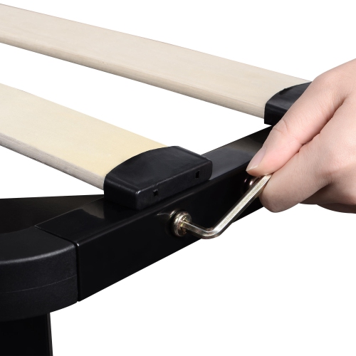 Plate-forme en métal pour cadre de lit pleine grandeur avec sommier à lattes en bois, aucun sommier requis