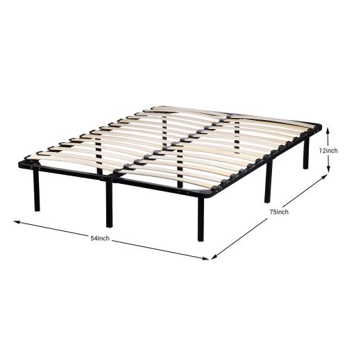Plate-forme en métal pour cadre de lit pleine grandeur avec sommier à lattes en bois, aucun sommier requis