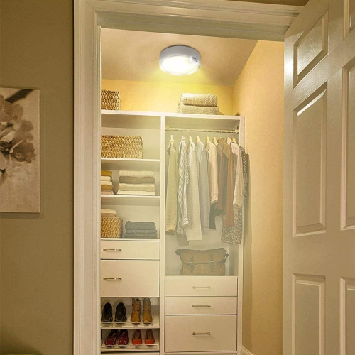 Battery Powered Ultra Bright 80 LED 400 Lumens Motion Sensor Ceiling Light with Cool or Warm light - LIVINGbasics® - Natural