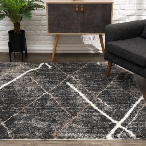 Rug Branch Contemporary Geometric Shag Indoor Rug