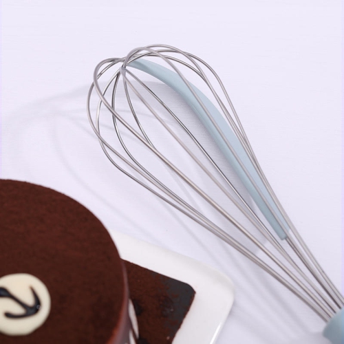 2-in-1 Basting whisk Manual Egg Beater With Bowl Scraper Stainless Steel Wire Balloon Whisk For Blending, Beating, Frothing & Stirring