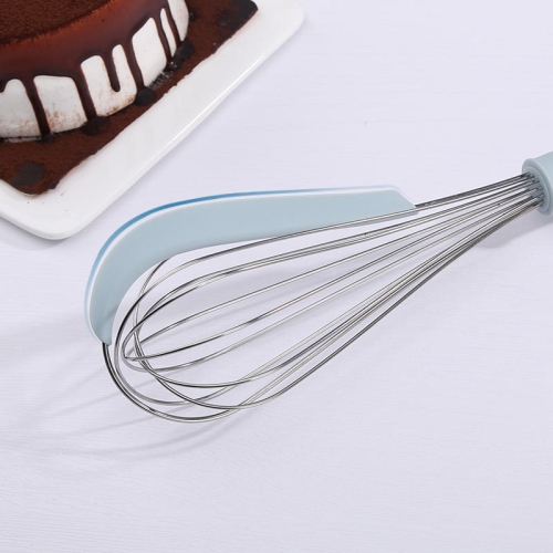 2-in-1 Basting whisk Manual Egg Beater With Bowl Scraper Stainless Steel Wire Balloon Whisk For Blending, Beating, Frothing & Stirring