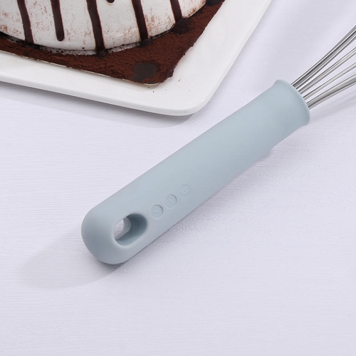 2-in-1 Basting whisk Manual Egg Beater With Bowl Scraper Stainless Steel Wire Balloon Whisk For Blending, Beating, Frothing & Stirring