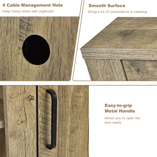 Costway 58" TV Stand Entertainment Console Center W/ 2 Cabinets for 65" TV