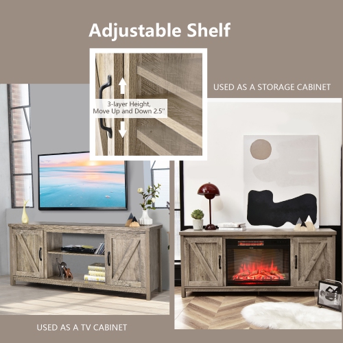 Costway 59" TV Stand Media Console Center w/ Storage Cabinet for 65" TV