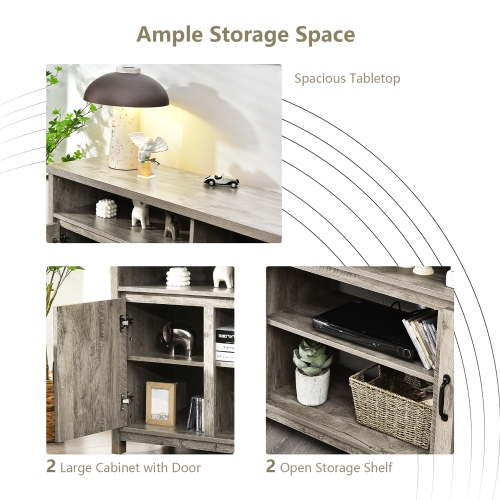 Costway 59" TV Stand Media Center Console Cabinet w/ Barn Door for TV's 65"
