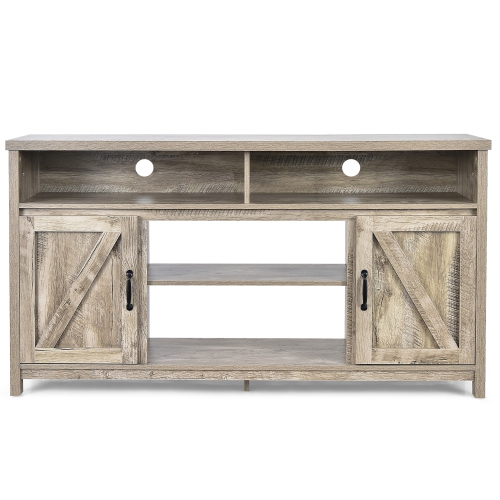 Costway 59" TV Stand Media Center Console Cabinet w/ Barn Door for TV's 65"