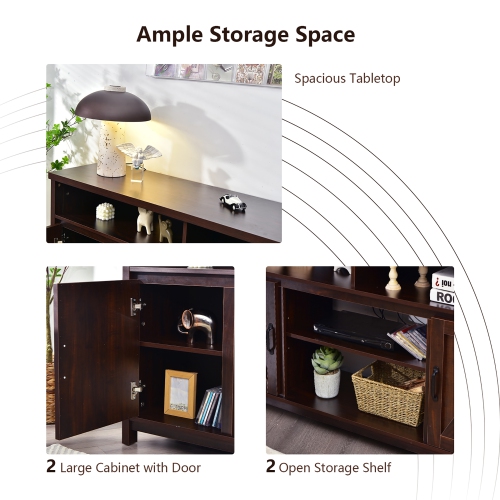 Costway 59" TV Stand Media Center Console Cabinet w/ Barn Door for TV's 65"