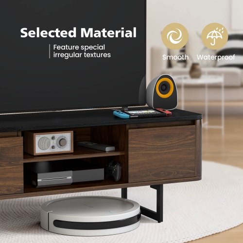 Costway TV Stand Entertainment Media Console w/ 2 Cabinets & Adjustable Shelf