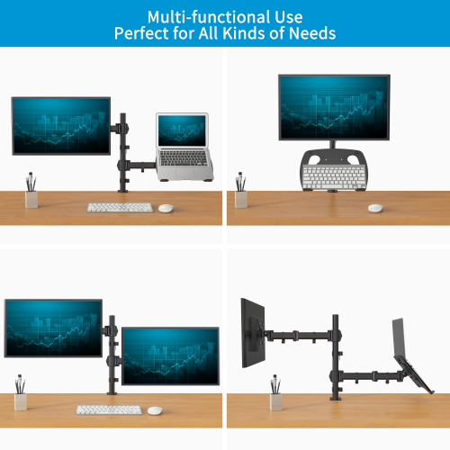 SHOPPINGALL Dual Monitor & Laptop Mount Stand, Both Desk Clamp and Grommet Mounting Options in The Box - SA-LH07 (BLACK) by SHOPPINGALL - Refurbished condition - Image 3