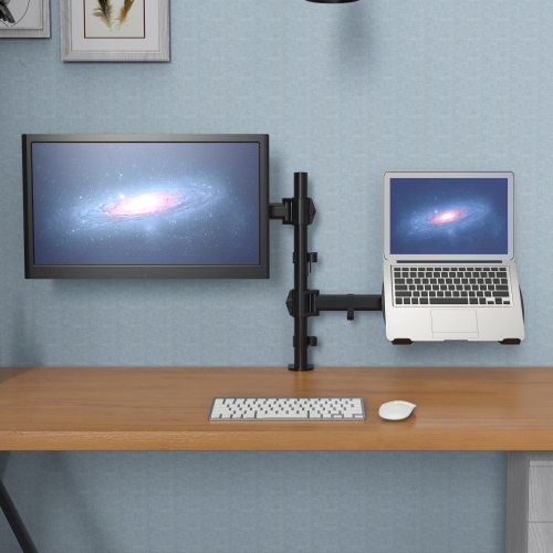 SHOPPINGALL Dual Monitor & Laptop Mount Stand, Both Desk Clamp and Grommet Mounting Options in The Box - SA-LH07 (BLACK) by SHOPPINGALL - Refurbished condition - Image 5