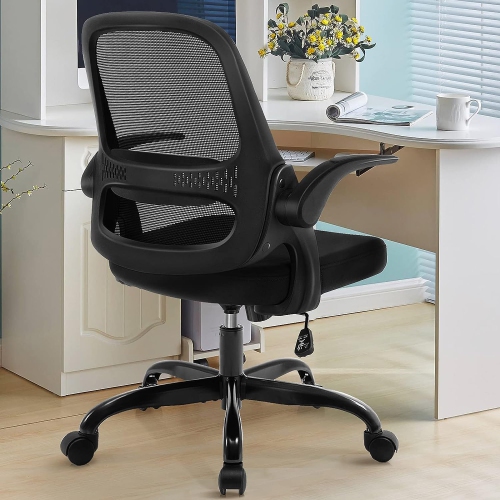 Chaise de bureau ergonomique CoolHut avec dossier réglable et filet respirant - Noir