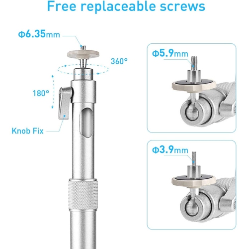 NIERBO Universal Projector Wall Ceiling Mount Hanger 360°Rotatable Head with Extendable Length 11.8 Inch to 19.7 Inch / 11 lbs Load Mounting Bracket