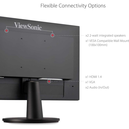 VIEWSONIC 22 MVA LCD MONITOR HDMI VGA FRAMELESS 1920X1080