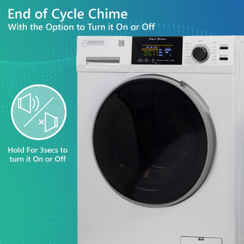 Equator Super Washer 1.9cf/18lbs Sani Allergen Winterize 1400RPM White 110V