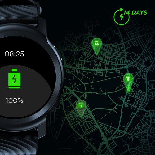 Motorola moto Watch 100 42mm Smartwatch with Heart Rate Monitor - Phantom Black