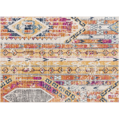 RUG BRANCH  Zaria Contemporary Boho Yellow/beige Indoor Area Rug