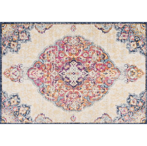 RUG BRANCH  Floria Traditional Floral Medallion Indoor Area Rug