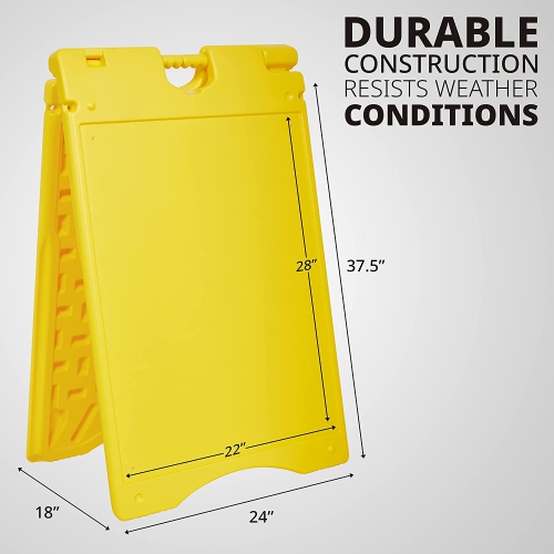 Jumbl A-Frame Signboard 22” x 28” Display Surface – Large Outdoor Sandwich Board w/Weather Resistant PVC Sign Protector & Sand Fill Holes – Dual