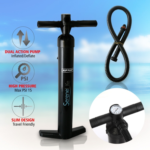 SereneLife Inflatable Stand Up Paddle Board with Premium SUP Accessories & Carry Bag | Wide Stance, Bottom Fin for Paddling, Surf Control, Non-Slip