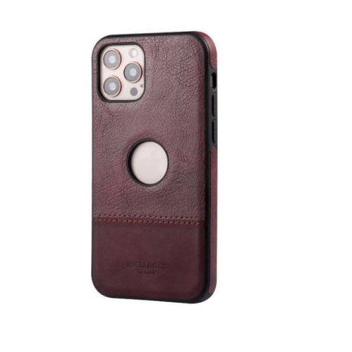 RICHBOSS  Leather Case Ultra Thin Case High Quality Back Cover Business Shell Phone Case for Iphone 13 -Coffee