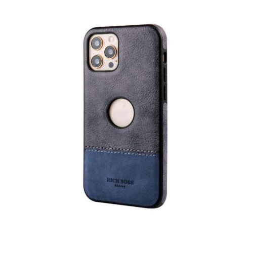 RICHBOSS  Leather Case Ultra Thin Case High Quality Back Cover Business Shell Phone Case for Iphone 12 And 12 Pro -Blue