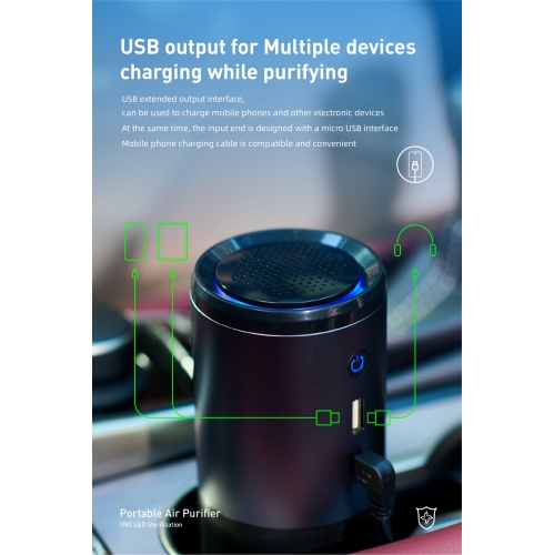 ULTREND UV Portable Home Office Car Travelling Air Purifier | H13 HEPA Filter | Aromatherapy