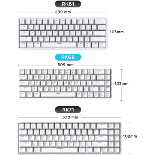 Clavier RK61 - Clavier mécanique blanc, clavier de jeu de bureau pour  téléphones cellulaires et tablettes, pièces d'ordinateur (blanc)