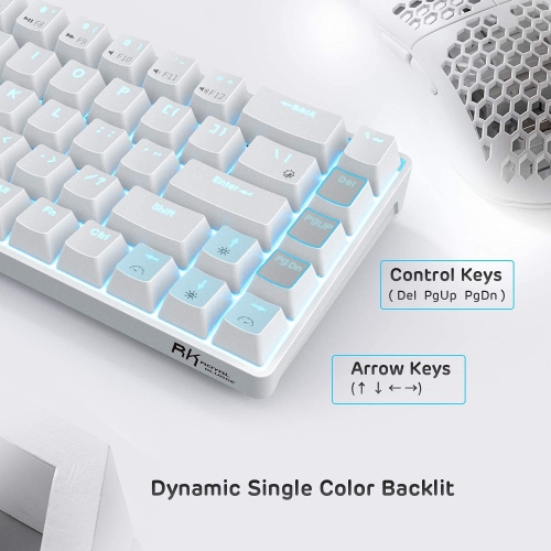 RK ROYAL KLUDGE RK68 Wireless Hot Swappable 65% Mechanical Keyboard, 60% 68 Keys Compact Bluetooth Gaming Keyboard with Stand-Alone Arrow/Control
