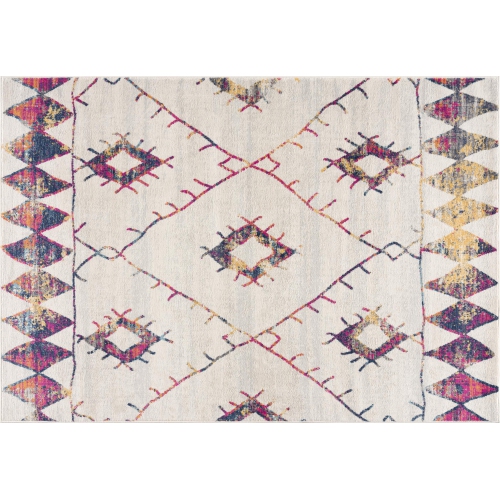 RUG BRANCH  Kenza Traditional Boho Beige/blue Indoor Area Rug