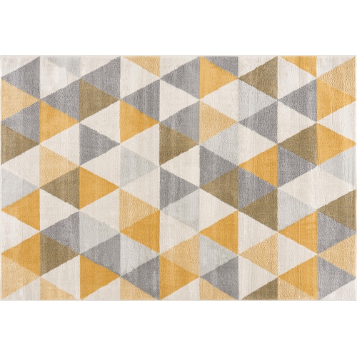 RUG BRANCH  Solvi Contemporary Geometric Yellow/beige Indoor Area Rug