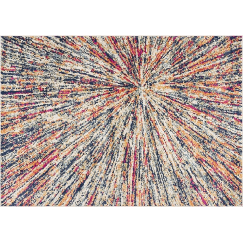 RUG BRANCH  Nova Contemporary Abstract Blue/cream Indoor Area Rug
