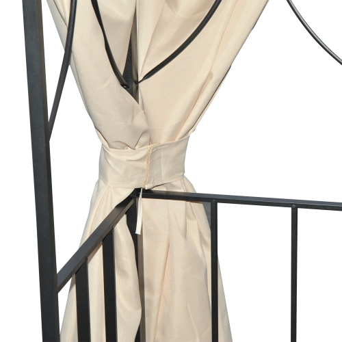 Outsunny 10' x 10' Patio Gazebo Outdoor, Canopy Shelter with Double-tier Roof, Pavilion Sidewalls for Garden Events, Cream White