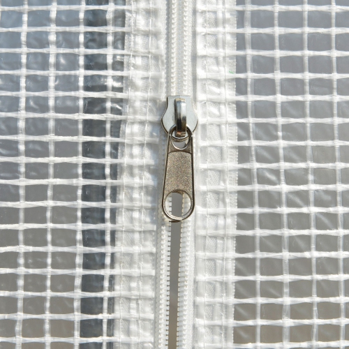 Outsunny 10' x 6.6' x 6.6' Walk-in Tunnel Greenhouse PE Cover, Zipper Doors Roll-up side cover& Mesh Windows, White