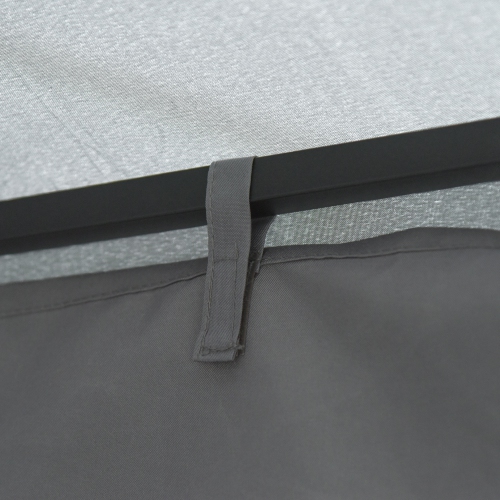 Outsunny 10' x 10' Patio Gazebo Outdoor, Canopy Shelter with Double-tier Roof, Pavilion Sidewalls for Garden Events, Dark Grey