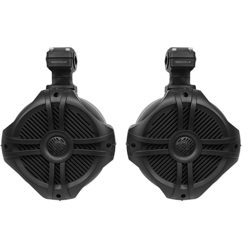 ROCKVILLE  Pair Rwb70B 6.5" 250W Marine Wakeboard 360° Swivel Tower Speakers In Black
