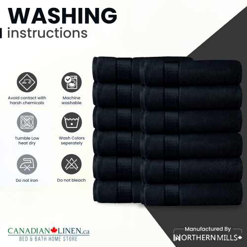 Canadian Linen Luxury Washcloths Set, 12 Pieces Face Towels 12"x12" 475 GSM Aegean Turkish Cotton Bathroom Towels Soft Absorbent Face Cloth