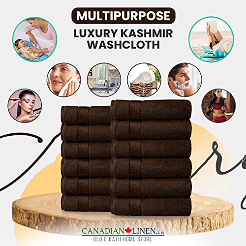 Canadian Linen Luxury Washcloths Set, 12 Pieces Face Towels 12"x12" 475 GSM Aegean Turkish Cotton Bathroom Towels Soft Absorbent Face Cloth