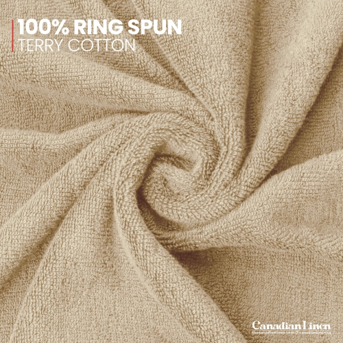 Canadian Linen Everest – Serviettes de bain de luxe, 26 x 52&nbsp;po, paq. 4, 100 % coton doux et absorbant, serviettes légères à séchage rapide pour