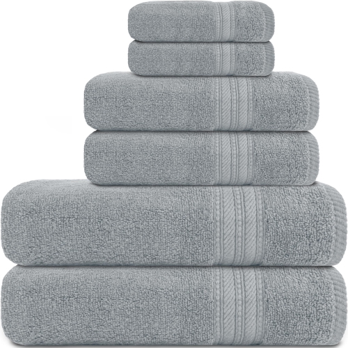 Canadian Linen Everest – Serviettes de bain de luxe, 26 x 52&nbsp;po, paq. 4, absorbantes, 100 % coton, léger, séchage rapide pour la maison, le gym,