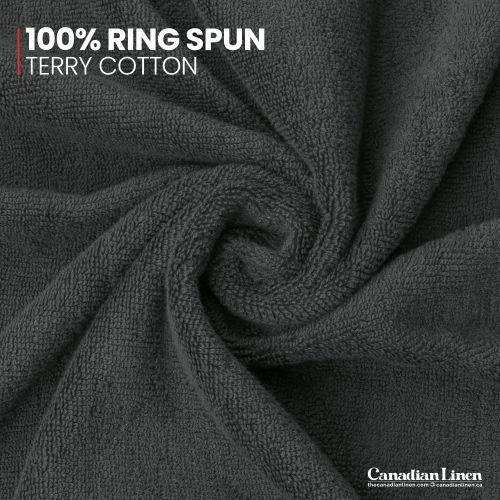 Canadian Linen Everest Luxury Bath Towels, 26”x52”, 4 Pack, Soft Absorbent Lightweight 100% Cotton Quick Dry Towels for Hotels, Hair Salons, Dark Grey