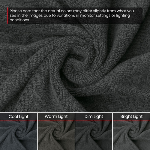 Canadian Linen Everest Luxury Bath Towels, 26”x52”, 4 Pack, Soft Absorbent Lightweight 100% Cotton Quick Dry Towels for Hotels, Hair Salons, Dark Grey