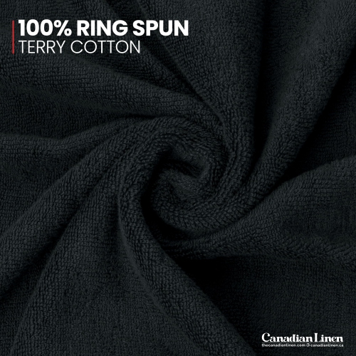 Canadian Linen Everest Luxury Bath Towels, 26”x52”, 4 Pack, 100% Cotton Quick Dry Soft Absorbent Lightweight Towels for Home, Hair Salons, Spa, Black