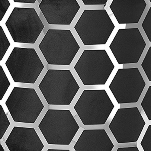 Black Velvet Honeycomb Accent Chair in Chrome