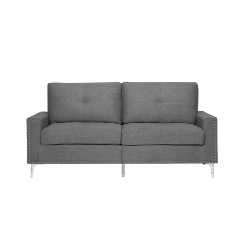 Rita 2 Piece Living Room Set in Light Grey Fabric