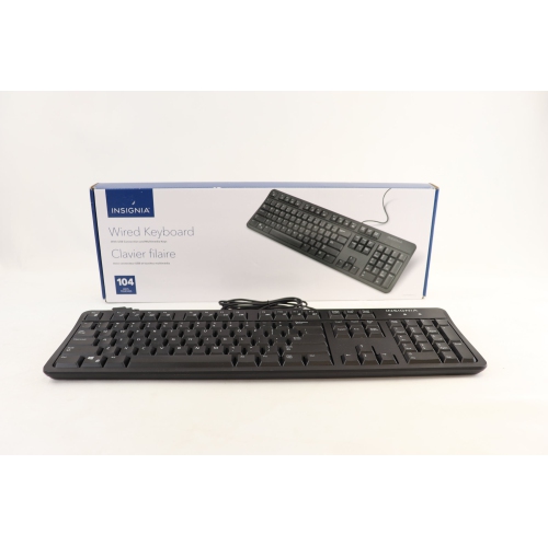 Open Box - Insignia NS-PNK8001C Wired Keyboard, Black, English