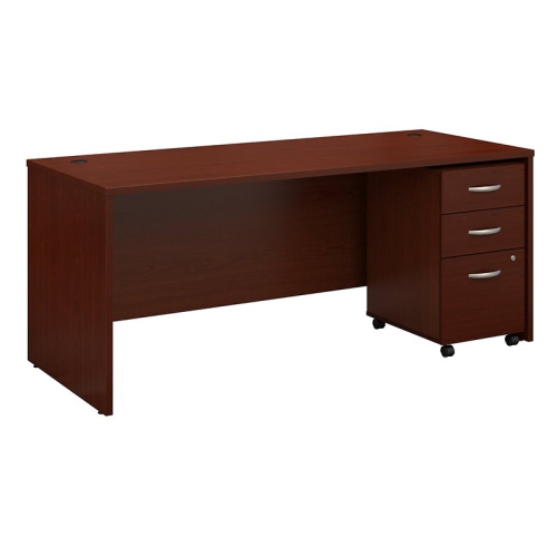 BBF  Series C 72W X 30D Office Desk With Drawers In - Engineered Wood In Mahogany