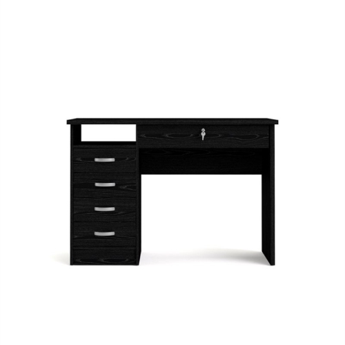 Tvilum Walden Transitional 5 Drawer Writing Desk in Black Wood Grain