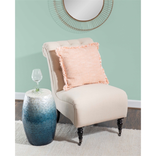 Linon Westly Ombre Capiz Mosaic Drum Table in Blue